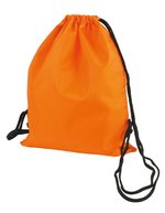 Halfar Taffeta Rucksack Sport mit Kordelzug, Black 33 x 42 cm, HF2716 – Orange