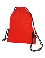 Halfar Taffeta Rucksack Sport mit Kordelzug, Black 33 x 42 cm, HF2716 – Red
