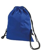 Halfar Taffeta Rucksack Sport mit Kordelzug, Black 33 x 42 cm, HF2716 – Royal Blue