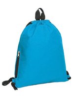 Halfar Kordelzug-Rucksack mit Reißverschlussfach – Cyan
