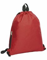 Halfar Kordelzug-Rucksack mit Reißverschlussfach – Dark Red
