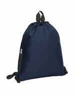 Halfar Kordelzug-Rucksack mit Reißverschlussfach, Anthracite 36 x 45 cm, HF3055 – Navy