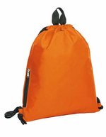 Halfar Kordelzug-Rucksack mit Reißverschlussfach, Anthracite 36 x 45 cm, HF3055 – Orange