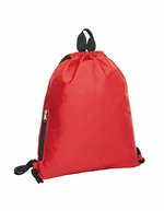Halfar Kordelzug-Rucksack mit Reißverschlussfach, Anthracite 36 x 45 cm, HF3055 – Red