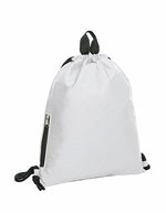 Halfar Kordelzug-Rucksack mit Reißverschlussfach, Anthracite 36 x 45 cm, HF3055 – White