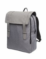 Halfar Urbaner Notebook-Rucksack mit Velours-Kunstleder, Black 32 x 41 x 15 cm, HF3058 – Grey