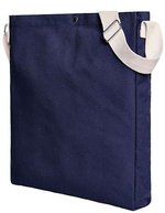 Halfar Baumwoll Shopper mit Druckknopfverschluss, Black 32 x 38 x 5 cm, HF6506 – Navy