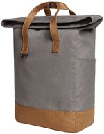 Halfar Notebook Rucksack Life mit Überschlag, Black/Black 28 x 42 x 14 cm, HF6520 – Grigio/Marrone