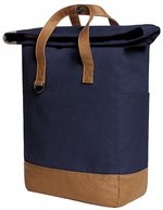 Halfar Notebook Rucksack Life mit Überschlag, Black/Black 28 x 42 x 14 cm, HF6520 – Blu navy/Marrone