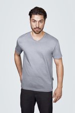 HRM V-Ausschnitt T-Shirt Bio-Baumwolle für Herren, Black L, HRM102 – Bild 1
