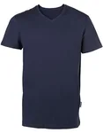 HRM V-Ausschnitt T-Shirt Bio-Baumwolle für Herren, Grey Melange 5XL, HRM102 – Navy