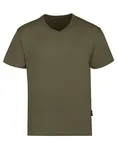 HRM V-Ausschnitt T-Shirt Bio-Baumwolle für Herren, Grey Melange 5XL, HRM102 – Olive