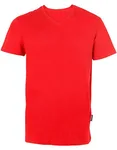 HRM V-Ausschnitt T-Shirt Bio-Baumwolle für Herren, Grey Melange 5XL, HRM102 – Red
