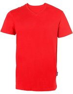 HRM V-Ausschnitt T-Shirt Bio-Baumwolle für Herren, Black L, HRM102 – Red