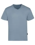 HRM V-Ausschnitt T-Shirt Bio-Baumwolle für Herren, Grey Melange 5XL, HRM102 – Sky Blue