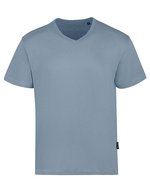 HRM V-Ausschnitt T-Shirt Bio-Baumwolle für Herren, Black L, HRM102 – Sky Blue