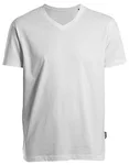 HRM V-Ausschnitt T-Shirt Bio-Baumwolle für Herren, Grey Melange 5XL, HRM102 – White