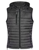 HRM Steppweste mit Kapuze und Taschen für Damen – Dark Grey