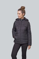 HRM Steppjacke mit abnehmbarer Kapuze für Damen, Black XS, HRM1402 – Bild 1