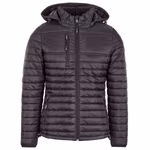 HRM Giacca Trapuntata con Cappuccio Staccabile da Donna, Black L, HRM1402 – immagine 3
