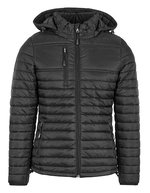 HRM Steppjacke mit abnehmbarer Kapuze für Damen – Black