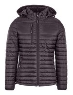 HRM Steppjacke mit abnehmbarer Kapuze für Damen – Dark Grey