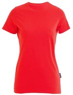 HRM Luxury Rundhals T-Shirt Bio-Baumwolle für Damen, Black XS, HRM201 – Rosso