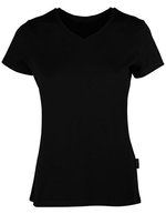 HRM Luxuriöses V-Ausschnitt T-Shirt, Bio-Baumwolle – Black