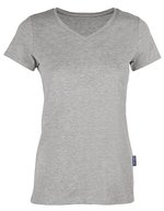 HRM Luxuriöses V-Ausschnitt T-Shirt, Bio-Baumwolle – Grey Melange