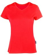 HRM Luxuriöses V-Ausschnitt T-Shirt, Bio-Baumwolle, Black XS, HRM202 – Red