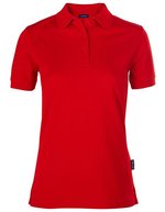 HRM Polo aus feinmaschigem Piqué für Damen, White XL, HRM601 – Red