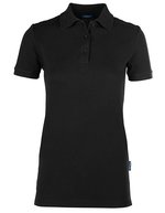 HRM Luxus Piqué Poloshirt mit Seitenschlitzen – Black