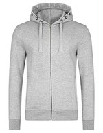 HRM Premium Kapuzenjacke mit Antipilling für Herren – Grey Melange