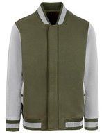 HRM College Jacke mit Kontrastärmeln für Herren – Olive/Stone
