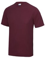 Just Cool Sportliches Kurzarm-T-Shirt mit UV-Schutz, Purple L, JC001 – Bordeaux