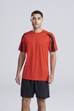 Just Cool Kontrast Cool T-Shirt mit Raglan-Ärmeln, Arctic White/Fire Red S, JC003 – Bild 1