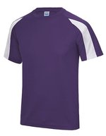 Just Cool Kontrast Cool T-Shirt mit Raglan-Ärmeln, Arctic White/Fire Red S, JC003 – Viola/Artico Bianco