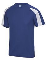 Just Cool Kontrast Cool T-Shirt mit Raglan-Ärmeln, Arctic White/Fire Red S, JC003 – Blu reale/Artico Bianco