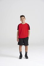 Just Cool Contrast Cool T-Shirt Raglan-Ärmel für Kinder, Arctic White/Fire Red 3/4 (XS), JC003J – Bild 1