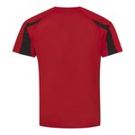 Just Cool Contrast Cool T-Shirt Raglan-Ärmel für Kinder, Arctic White/Fire Red 3/4 (XS), JC003J – Bild 4