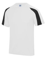 Just Cool Contrast Cool T-Shirt Raglan-Ärmel für Kinder – Arctic White/Jet Black