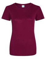 Just Cool Slim-Fit Sport T-Shirt Neon für Damen – Burgundy