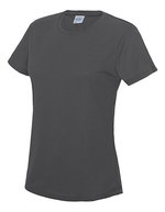 Just Cool Slim-Fit Sport T-Shirt Neon für Damen – Charcoal (Solid)