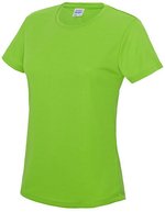 Just Cool Slim-Fit Sport T-Shirt Neon für Damen, Arctic White XS, JC005 – Electrique Vert