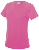 Just Cool Slim-Fit Sport T-Shirt Neon für Damen, Arctic White XS, JC005 – Electrique Rose