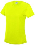 Just Cool Slim-Fit Sport T-Shirt Neon für Damen, Arctic White XS, JC005 – Electrique Jaune