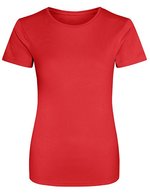 Just Cool Slim-Fit Sport T-Shirt Neon für Damen, Arctic White XS, JC005 – Rouge feu