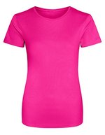 Just Cool Slim-Fit Sport T-Shirt Neon für Damen, Arctic White XS, JC005 – Hyper Rose
