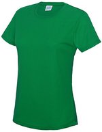Just Cool Slim-Fit Sport T-Shirt Neon für Damen, Arctic White XS, JC005 – Vert kelly