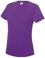 Just Cool Slim-Fit Sport T-Shirt Neon für Damen, Arctic White XS, JC005 – Magenta Magic